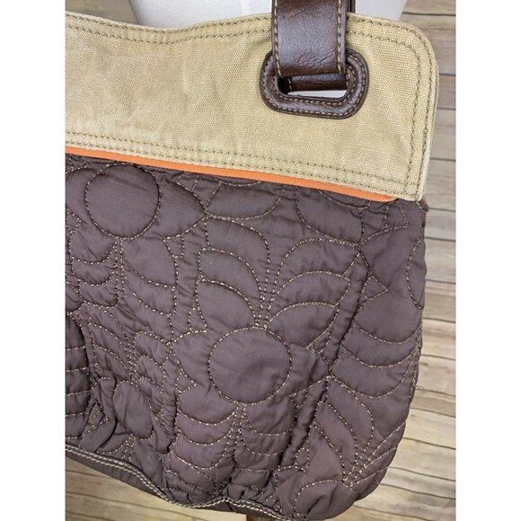 Fossil Key Per Brown Tan Quilted Handbag - Picture 5 of 9